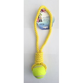 Juguete Para Perros Cuerda Con Pelota Tenis 38Cm