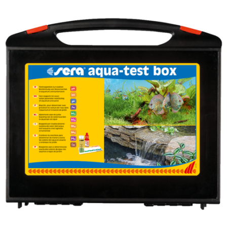 Sera Aqua-Test  Box +Cu, maletin con los test de analisis de agua de acuario mas comunes y completos