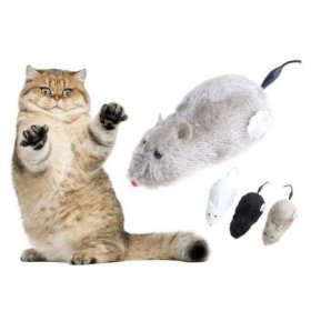 Juguete Raton Grande Movil Para Gatos 10 X 5 Cm Blanco O Gris, rascadores y cosas para gatos en priego de cordoba