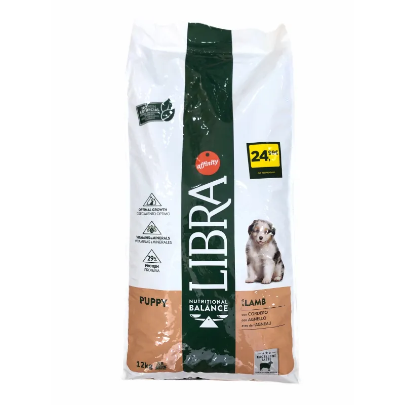 Libra dog junior cordero 12kg pienso perros affinity