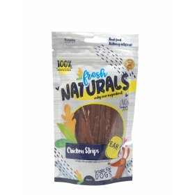 Snacks Fresh Natural Tiras De Pollo Deshidratada 100Gr, ya disponible en la tienda de mascotas de Priego de Córdoba.