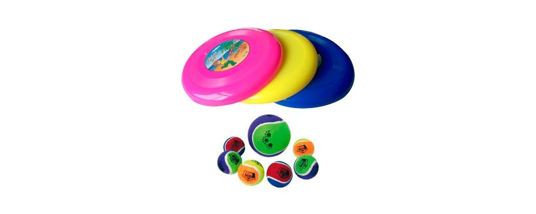 Frisbees y pelotas