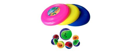 Frisbees y pelotas