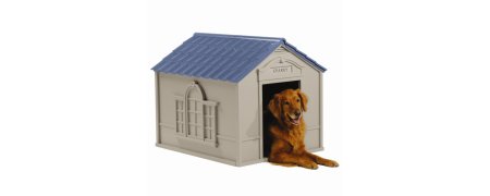 Casas de madera y plástico para perros