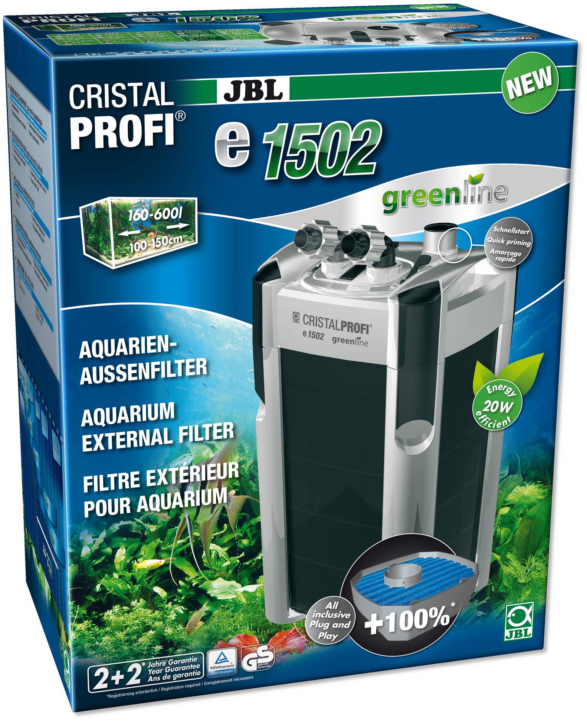 el filtro exterior Jbl Cristal Profi Greenline 1502 es el más potente filtro de la firma Jbl